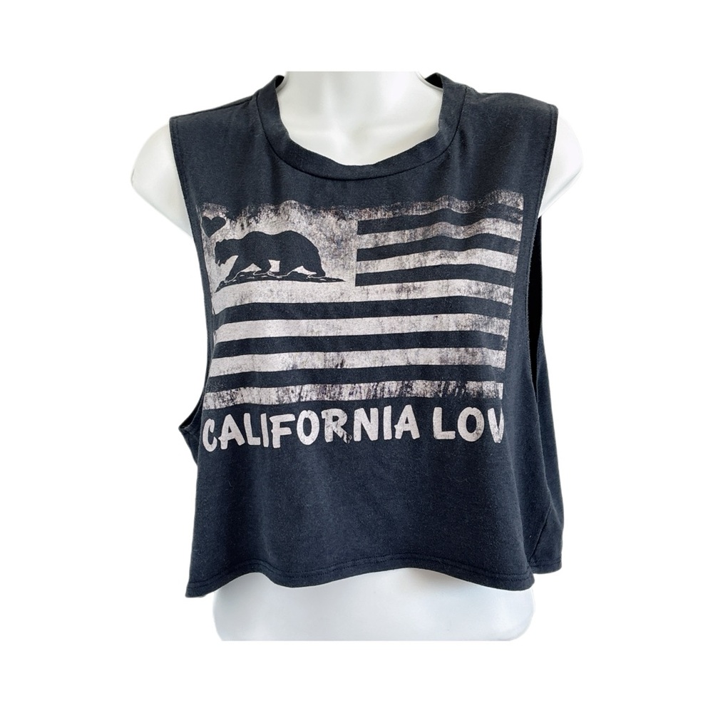 Papaya Navy Blue California Love Crop Top Size L